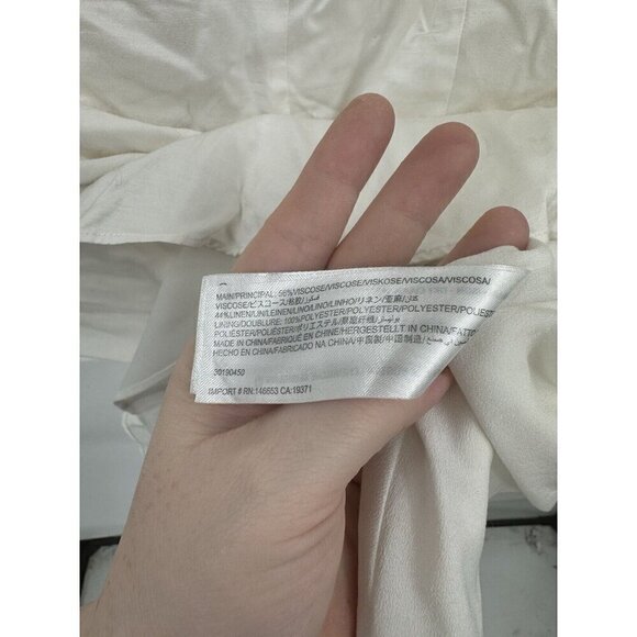 Keepsake Dress Women 10 Ivory Magnetic Ruffle Linen Blend Summer Mini MSRP:$170 - Picture 7 of 11